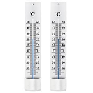 Set van 2x thermometer voor binnen en buiten 21 cm -