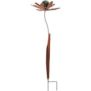 Locker Deco-windmolen Rusty Flower in roest-look, materialenmix, 118 cm hoog