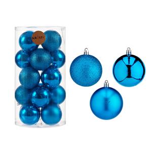 Arte r 40x stuks kerstballen helder blauw kunststof 7 cm glitter, glans, mat -