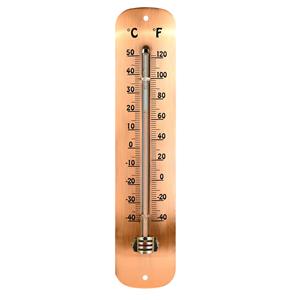 Esschert Design RVS buiten thermometer koperkleurig 30 cm -