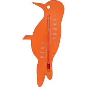 Ubbink Binnen/buiten thermometer oranje specht vogel 15 cm -