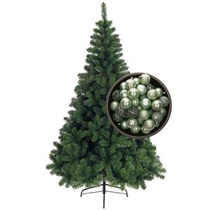 Bellatio kunst kerstboom 240 cm met kerstballen mintgroen -