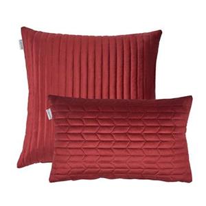 Kussoo Sierkussen Fluweel Streep Rood 50x50cm & 30x50cm set van 2