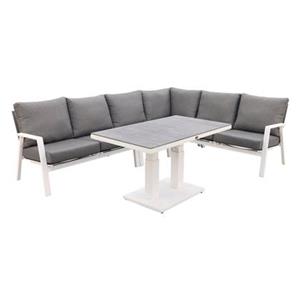 Van der Garde Tuinmeubelen VDG Azoren lounge diningset rechts - white (tafelhoogte verstelbaar)