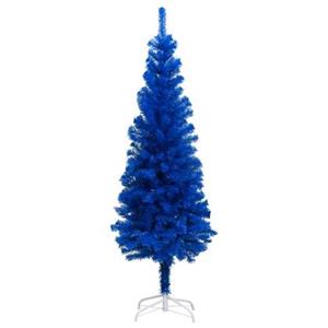 vidaXL Kunstkerstboom met standaard 210 cm PVC blauw