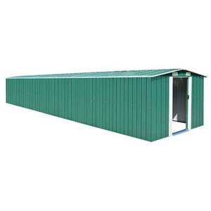 VidaXL Tuinschuur 257x779x181 cm gegalvaniseerd staal groen