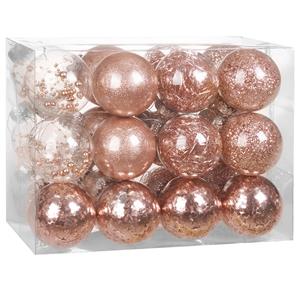 Casaria Weihnachtsbaumkugeln Roségold 24-tlg. 6cm