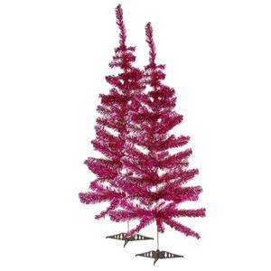 Arte r 2x stuks kleine fuchsia roze kerstbomen van 120 cm -