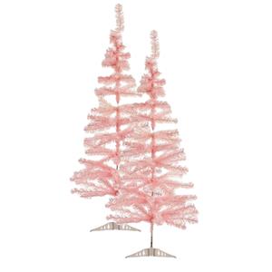 Arte r 2x stuks kleine lichtroze kerstbomen van 120 cm -