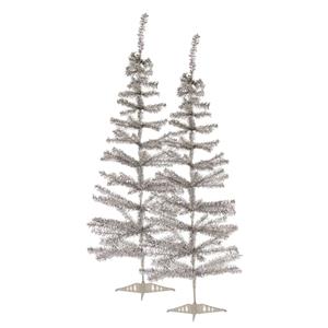 Arte r 2x stuks kleine zilveren kerstbomen van 120 cm -