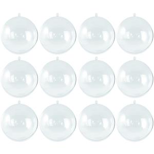 12x Transparante hobby/DIY kerstballen 8 cm -