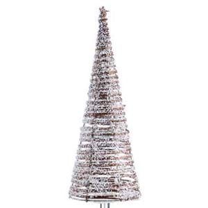 Leen Bakker Kerstboom met lichtjes - wit - 40xØ14 cm