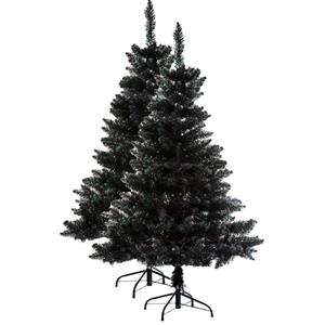2x stuks kunst kerstbomen/kunstbomen zwart H180 cm -