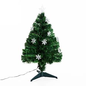HOMCOM kerstboom dennenboom 12 LED-lampjes 90 takken PVC groen ∅45 x 90 cm