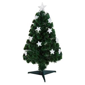 HOMCOM Kerstboom 0,9 m kerstboom kunstspar 90 takken met LED verlichting anti-slip pads demontabel glasvezel kleurwisselaar PVC metaal groen