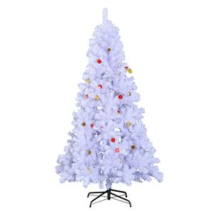 HOMCOM Weihnachtsbaum künstlicher Christbaum Tannenbaum Baum 180cm mit Ständer inkl. Dekor (180cm, weiß/Weihnachtsbaum 1)