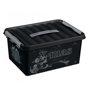 Q-LINE Kerst opbergbox - Zwart - 15L - 