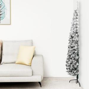 vidaXL Künstlicher Halb-Weihnachtsbaum mit Schnee Schlank 180 cm 