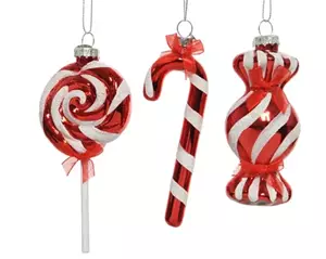 Decoris Baumschmuck & Anhänger Ornament Glas Süßigkeiten sortiert rot ( 1 Stück ) (rot)