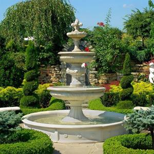 Gartentraum.de Eindrucksvoller Kaskadenbrunnen mit Becken und Pumpe - Springbrunnen Komplett Set - Renato / Tyrolia
