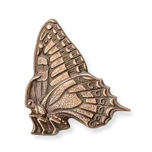 Gartentraum.de Lebensgroßer Bronze Schmetterling für Gartenmauer - Schwalbenschwanz Hila / Hellbraun / nach links blickend