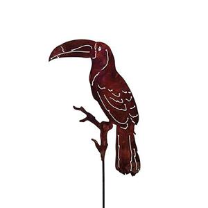Gartentraum.de Gartendeko Vogel aus Metall in Rost Optik - Tukan