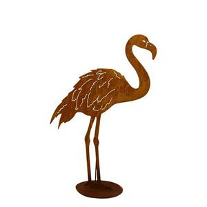 Gartentraum.de Flamingo aus Rost Metall als Gartendeko - Flamingo / 77cm