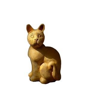 Gartentraum.de Sitzende Tierfigur für draußen - dekorative Katze aus Steinguss - Cinzia / Olimpia