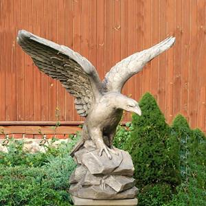 Gartentraum.de Majestätischer Adler aus Steinguss - wetterbeständige Vogel Skulptur - Aldo / Tyrolia