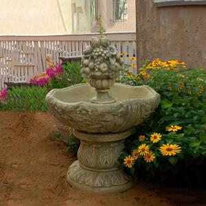 Gartentraum.de Stilvoller Gartenbrunnen aus Stein mit Obstkorb - Savino / Calabria