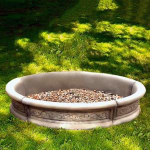 Gartentraum.de Kleine dekorative Brunnen Umrandung aus Steinguss für Gartenfontänen - Circola / Tyrolia