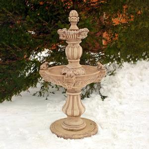 Gartentraum.de Garten Springbrunnen aus Steinguss mit wasserspeienden Froschfiguren - Licia / Etna
