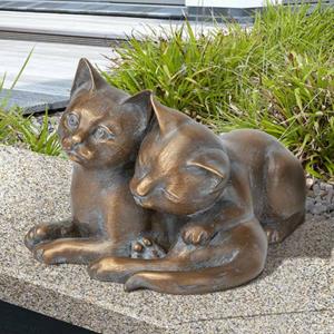 Gartentraum.de Bronze Garten Katzenskulptur - Liegende Katzenwelpen - Kätzchen