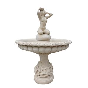 Gartentraum.de Springbrunnen Fontäne aus Steinguss mit Skulptur eines Frauenaktes - Eleonor / Olimpia
