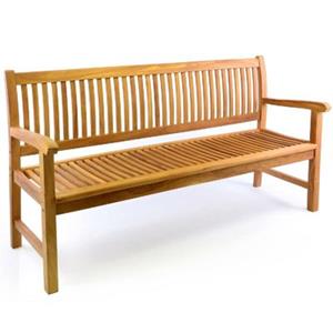 VCM 3-Sitzer Gartenbank Parkbank hochwertig Teak Holz behandelt 180cm braun