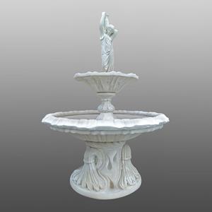 Gartentraum.de Zweistufiger Kaskadenbrunnen mit Brunnenfigur - Mädchen trägt Wasserkrug - Margerita / Tyrolia / ohne Düsen