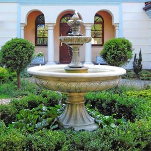Gartentraum.de Dekorativer Springbrunnen aus Steinguss für den Garten - Gianluca / Calabria