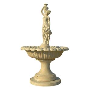 Gartentraum.de Stilvolle Gartenfontäne für Springbrunnen inklusive Pumpe - Frau mit Krügen - Rebecca / Olimpia
