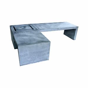 Gartentraum.de Stilvolle Eckbank 3-Sitzer aus Metall mit Quellstein - Wiwianao / Stahl galvanisiert