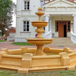 Gartentraum.de Einzigartiger Kaskaden Springbrunnen aus Steinguss für den Garten mit Löwen Speiern - Piera / Olimpia