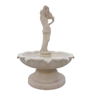 Gartentraum.de Eindrucksvoller Steinguss Brunnen mit Wasserspeier Figur - Frau mit Krug - Carmelia / Tyrolia