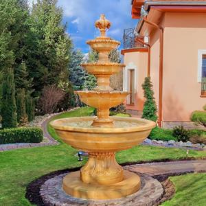 Gartentraum.de Großer Kaskaden Springbrunnen für den Garten aus Steinguss - Biagia / Olimpia