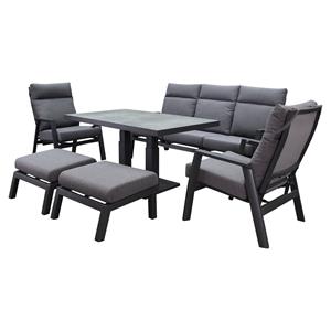 AVH-Outdoor Vegas stoel bank dining loungeset 6 delig verstelbaar aluminium