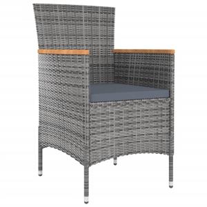 vidaXL Tuinstoelen 4 st poly rattan grijs