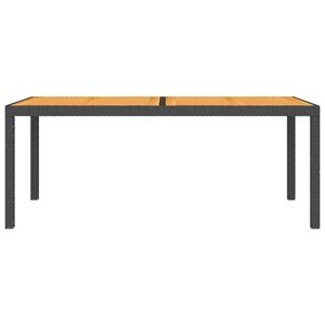 vidaXL Tuintafel 150x90x75 cm poly rattan en acaciahout zwart