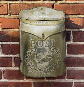 Zeitzone Briefkasten POST Zink Postkasten mit Brieftaube Vintage Landhausstil