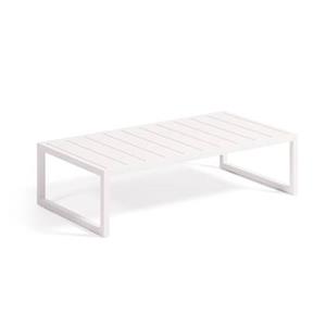 Kave Home Comova salontafel voor buiten in wit aluminium 60 x 114 cm