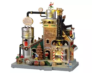 Lemax - 15805 - The Christmas Chocolatier Truffle Factory Weihnachtsdorf mit Anomation und Sound inkl. 4,5V Adapter