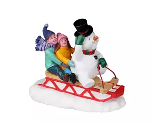 Lemax Sledding With Frosty  Vail Village Collection 2022