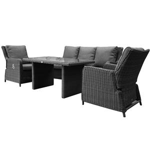 AVH Premium Collection Bilbao premium stoel bank loungeset verstelbaar 4 delig antraciet